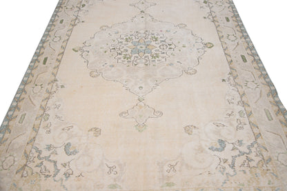 Beige Carpet rug, 6x10 Turkish Rug, 6x10 Oushak rug, Vintage rug,Living room rug, Eclectic decor, Area rug, Handmade Rug, Faded rug, 7239