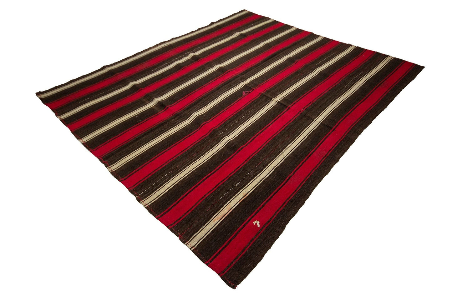 Red Brown Striped Kilim rug, Vintage kilim Rug ,Turkish kilim Rug, Handmade rug, Rustic decor, Kilim rug 6x8, Primitive Flat weave Rug, 3687