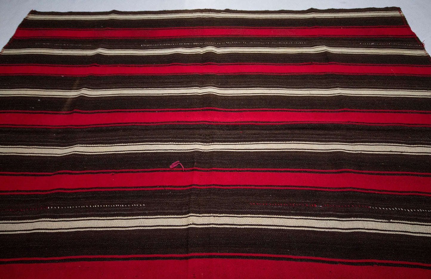 Red Brown Striped Kilim rug, Vintage kilim Rug ,Turkish kilim Rug, Handmade rug, Rustic decor, Kilim rug 6x8, Primitive Flat weave Rug, 3687