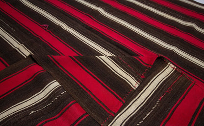 Red Brown Striped Kilim rug, Vintage kilim Rug ,Turkish kilim Rug, Handmade rug, Rustic decor, Kilim rug 6x8, Primitive Flat weave Rug, 3687