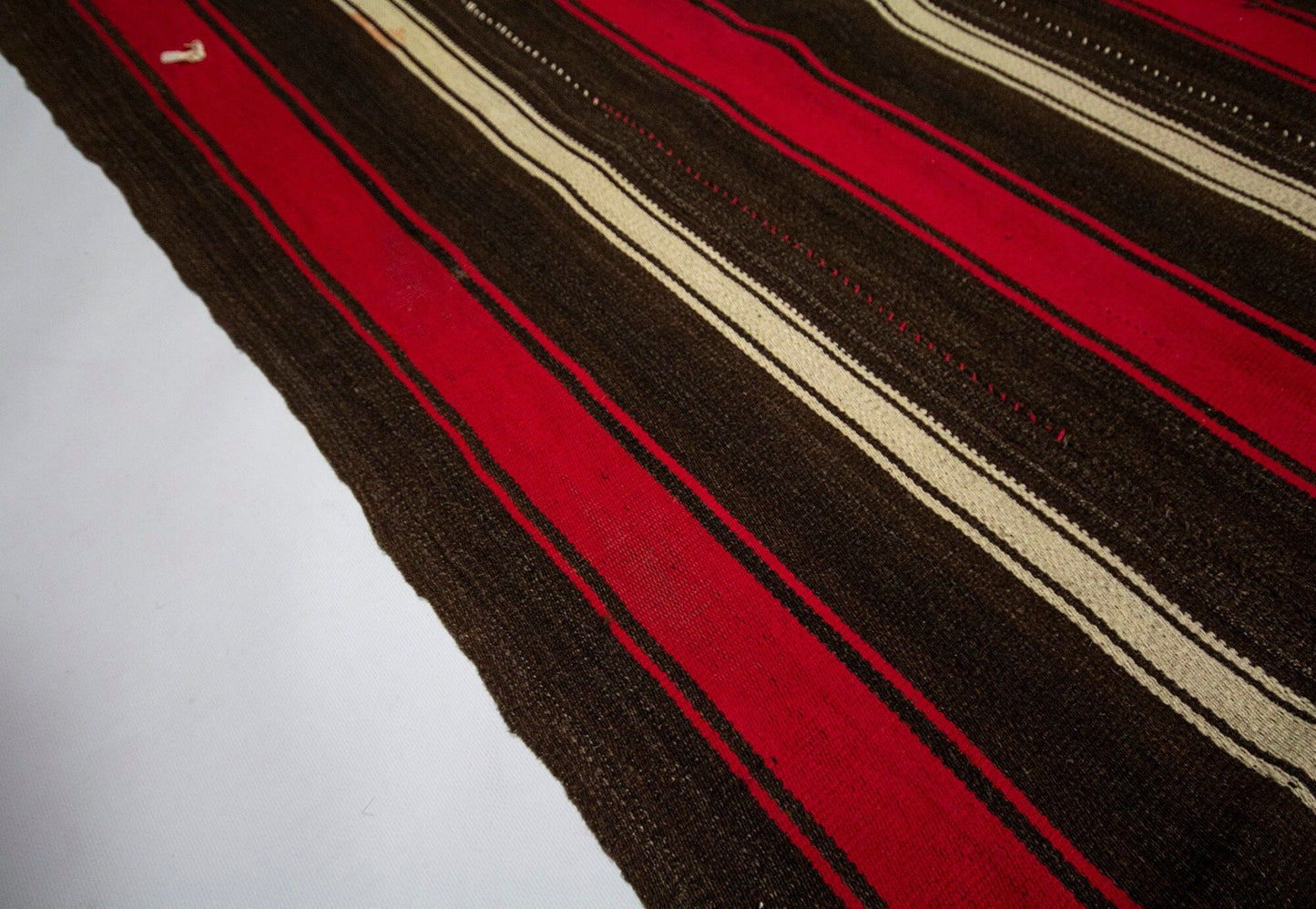 Red Brown Striped Kilim rug, Vintage kilim Rug ,Turkish kilim Rug, Handmade rug, Rustic decor, Kilim rug 6x8, Primitive Flat weave Rug, 3687