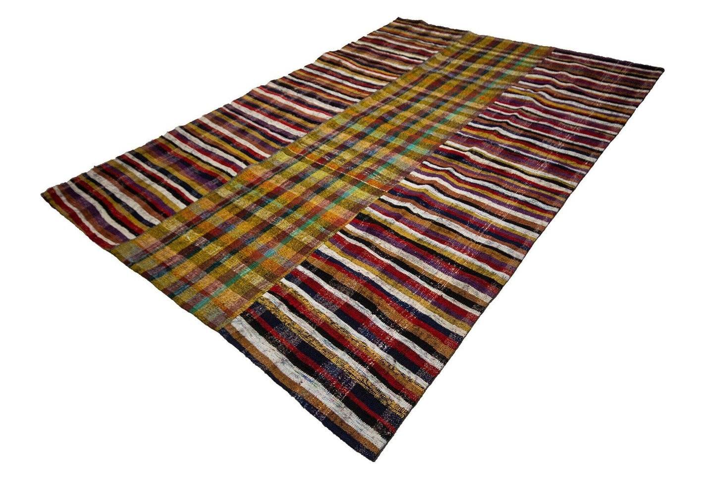 7x10 Soil Color Kilim rug, Terracotta Turkish Vintage Kilim Rug ,Goat hair Area Kilim Rug , Farmhouse decor, One of a kind rug, Kilim, 138