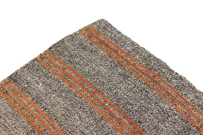 Orange Striped Turkish Kilim Rug, Handmade Gray Vintage Area Rug, Kilim Rug 6x8 , Living Room İndoor Kilim Rug,958