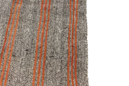 Orange Striped Turkish Kilim Rug, Handmade Gray Vintage Area Rug, Kilim Rug 6x8 , Living Room İndoor Kilim Rug,958