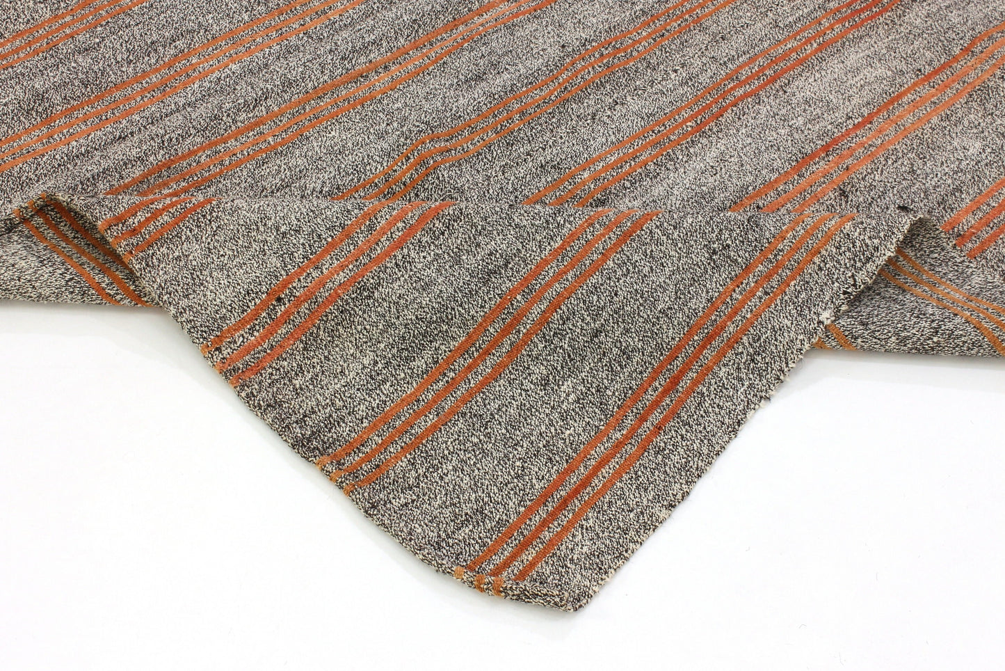 Orange Striped Turkish Kilim Rug, Handmade Gray Vintage Area Rug, Kilim Rug 6x8 , Living Room İndoor Kilim Rug,958