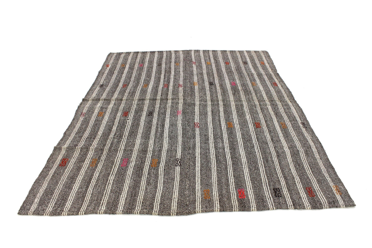 Turkish Kilim Rug 6x8 ,Vintage Kilim Rug 6x8, Handmade Rug, Kilim Rug 6x8, Gray White Rug , Eclectic Rug, Kilim, 924