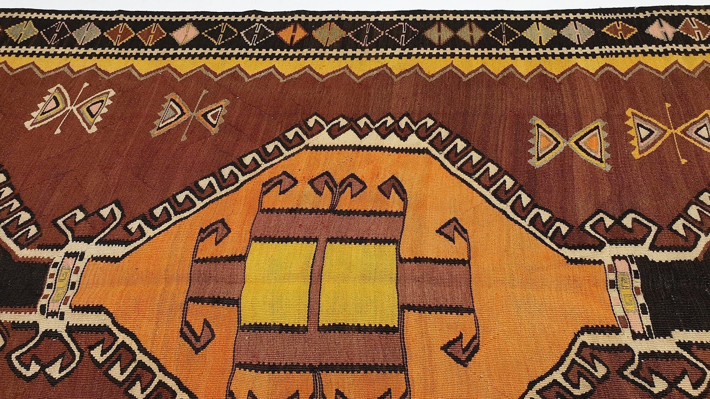 Narrow One of a kind Orient Kilim rug, Hallway Nice Kilim Runner rug, Turkish Vintage Entryway rug, Farmhouse decor, Anatolia ,3244