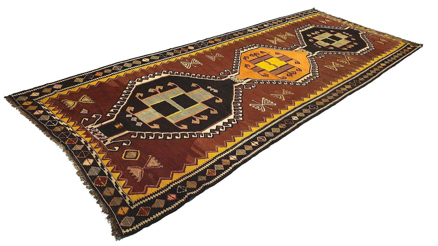 Narrow One of a kind Orient Kilim rug, Hallway Nice Kilim Runner rug, Turkish Vintage Entryway rug, Farmhouse decor, Anatolia ,3244