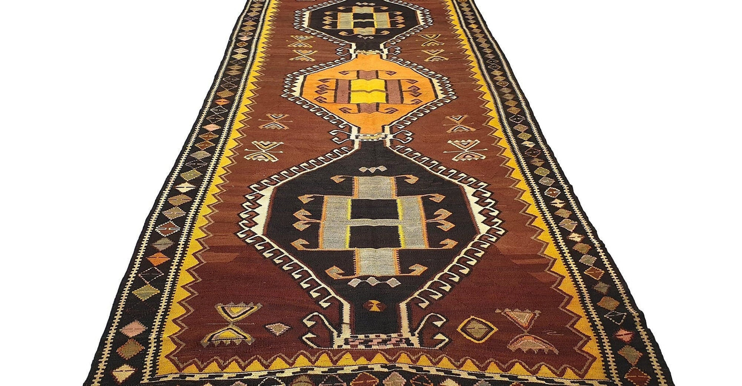 Narrow One of a kind Orient Kilim rug, Hallway Nice Kilim Runner rug, Turkish Vintage Entryway rug, Farmhouse decor, Anatolia ,3244
