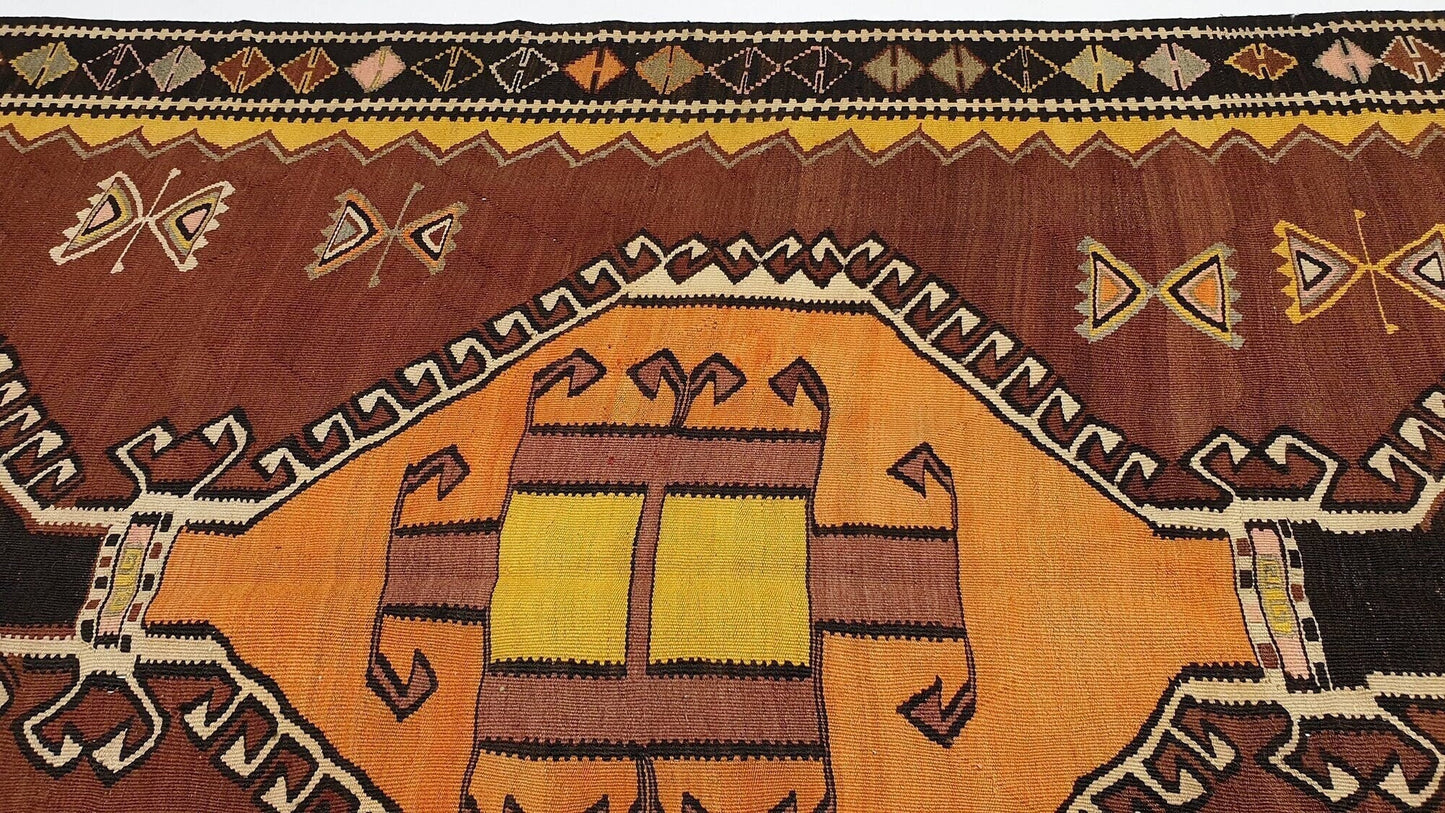 Narrow One of a kind Orient Kilim rug, Hallway Nice Kilim Runner rug, Turkish Vintage Entryway rug, Farmhouse decor, Anatolia ,3244