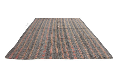 Vintage Kilim Gray Rug, Turkish Kilim Rug Striped, One of a kind Kilim Rug 7x10 ,Handmade rug ,Turkish Kilim Rug, Vintage Rug , 6263