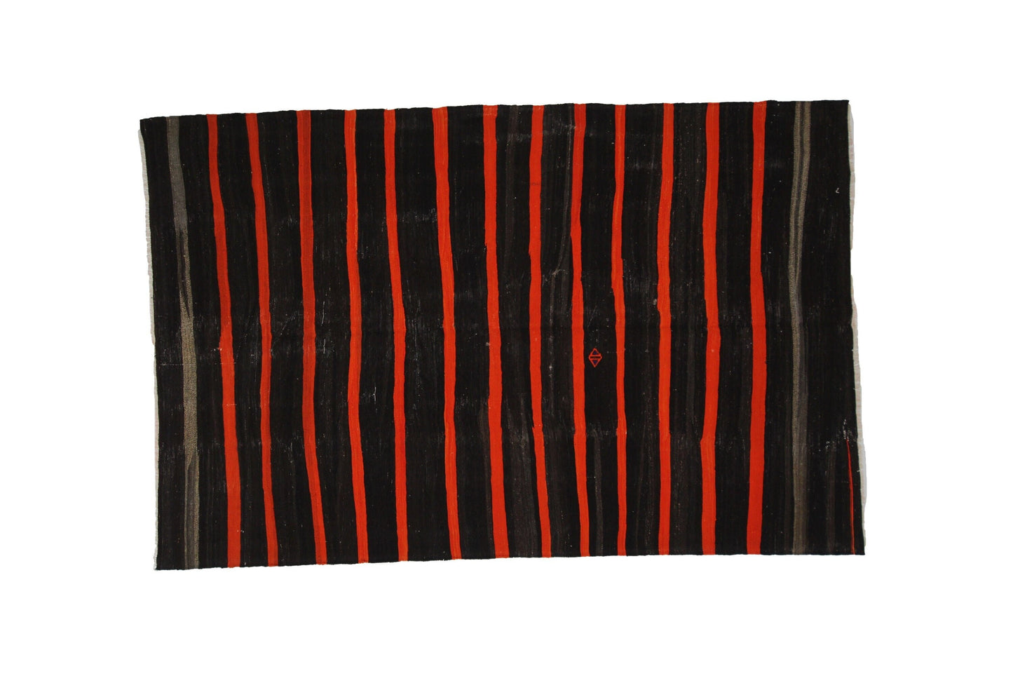 7x11 Vintage Turkish Brown Orange Area Handmade Flatweave Kilim rug, Living Room Rug, Boho Decor, 7830