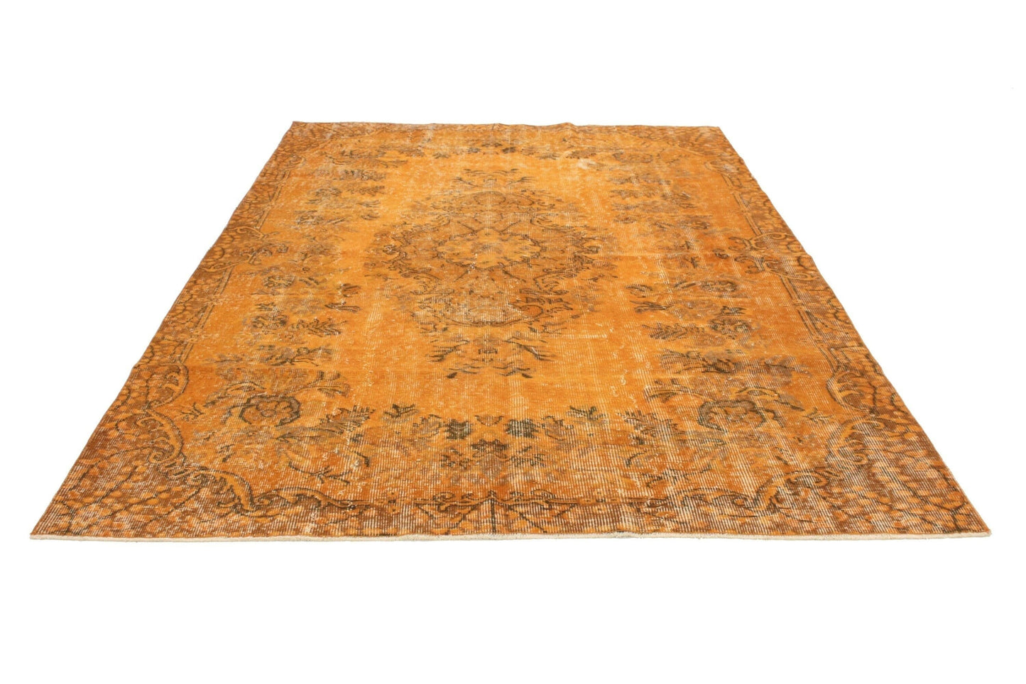 Vintage Carpet Orange Rug ,6x9 Turkish Rug, Overdyed Rug, Floral Rug ,Old Rug ,Carpet Rug ,Turkish Rug, Unique Rug, Living Room Rug, 3359