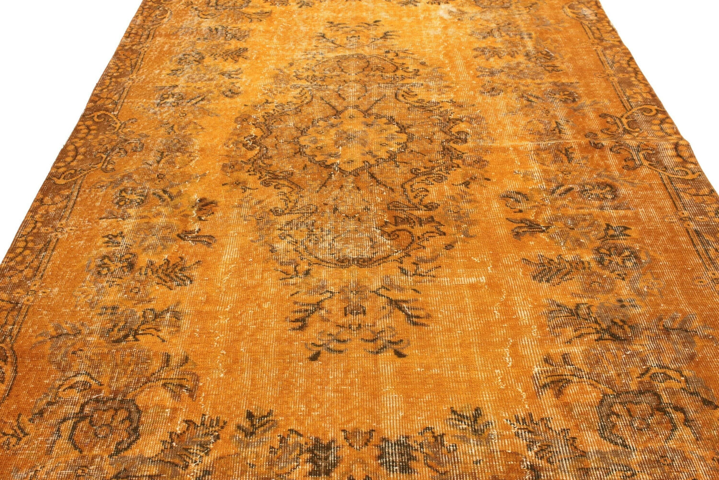 Vintage Carpet Orange Rug ,6x9 Turkish Rug, Overdyed Rug, Floral Rug ,Old Rug ,Carpet Rug ,Turkish Rug, Unique Rug, Living Room Rug, 3359