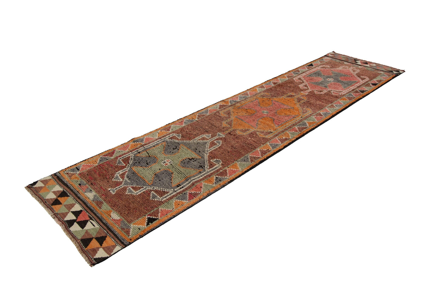 3x12 Turkish Vintage Oushak Carpet Hallway Kitchen Floor Runner Rug, 7782