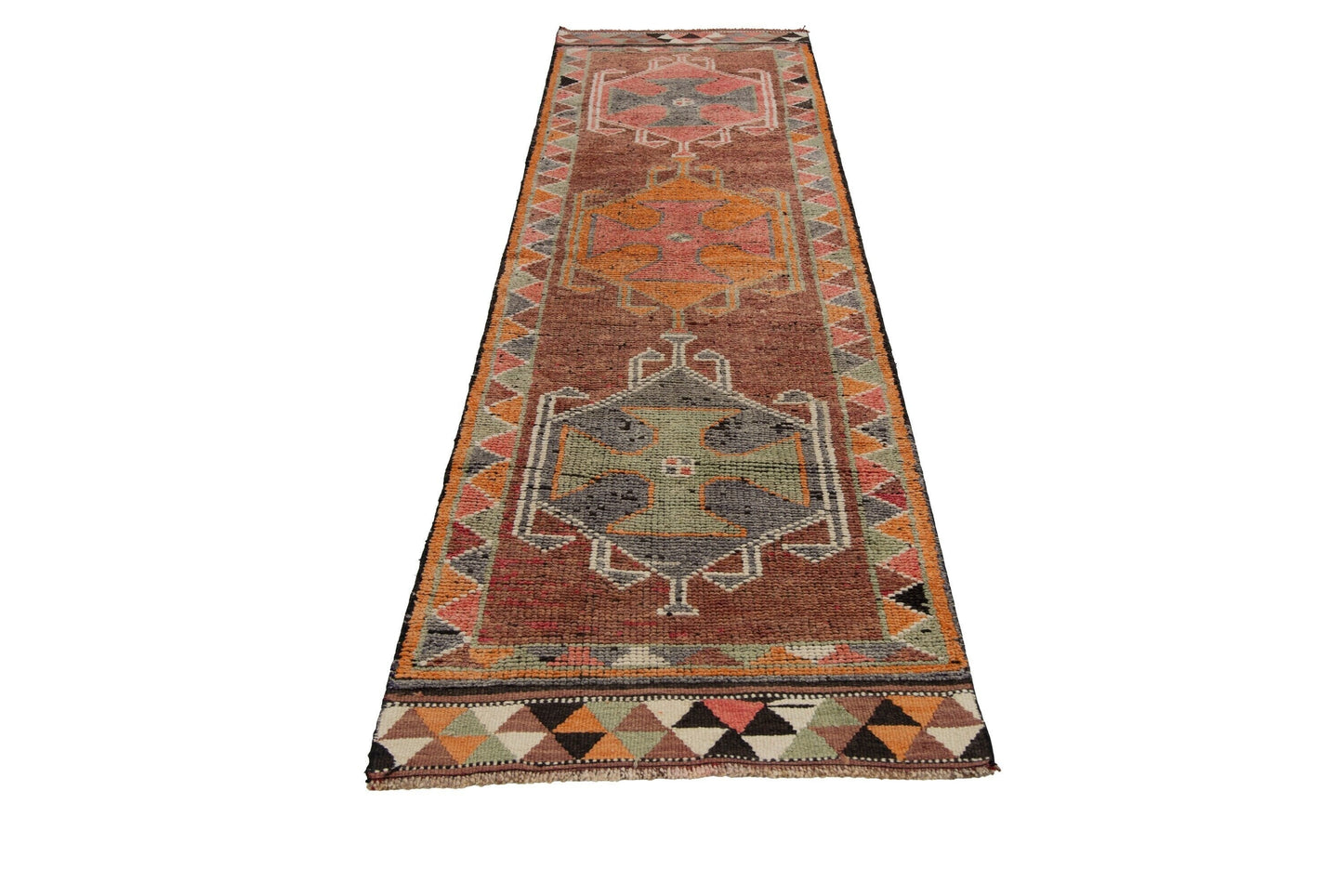 3x12 Turkish Vintage Oushak Carpet Hallway Kitchen Floor Runner Rug, 7782