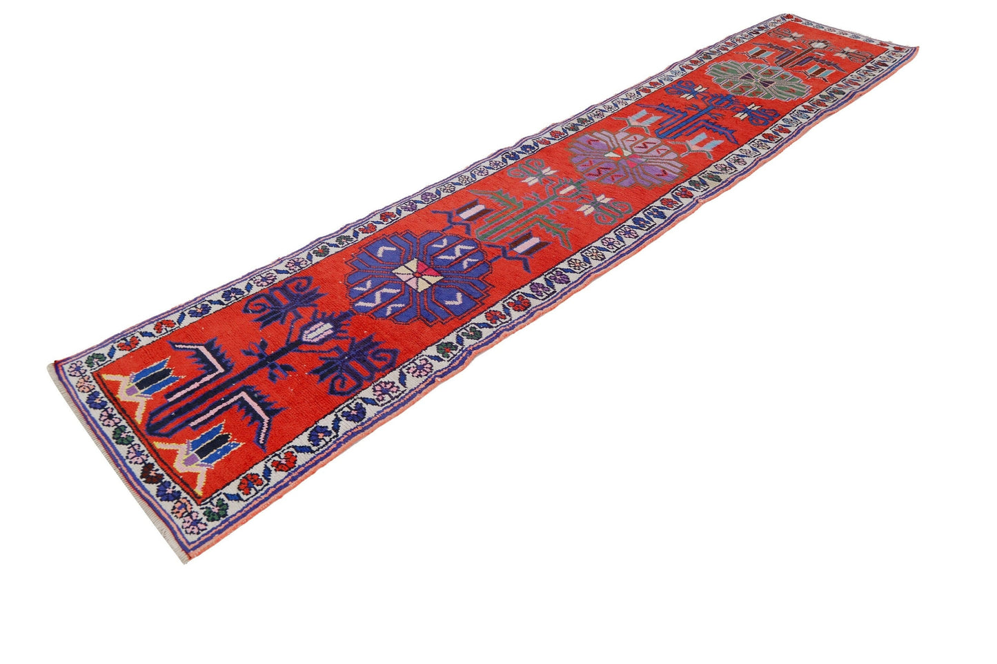 Bohemian Chic Carpet Runner, Turkish runner, Hallway Rug, Vintage Runner, Oushak runner, Kitchen rug, Long Floor, Runner rug 3x13, 7228