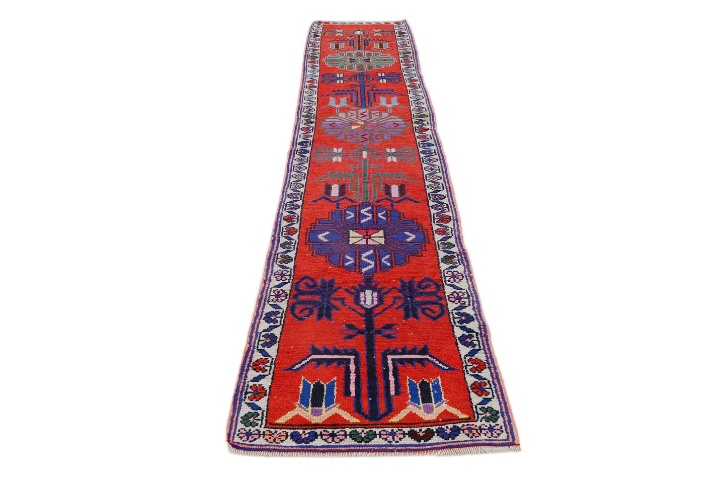 Bohemian Chic Carpet Runner, Turkish runner, Hallway Rug, Vintage Runner, Oushak runner, Kitchen rug, Long Floor, Runner rug 3x13, 7228