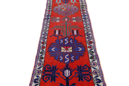 Bohemian Chic Carpet Runner, Turkish runner, Hallway Rug, Vintage Runner, Oushak runner, Kitchen rug, Long Floor, Runner rug 3x13, 7228