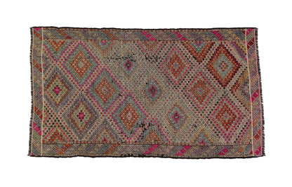 Turkish Vintage Kilim Rug, Handmade Area Kilim Rug, Sun muted Flat weave Rug, 6x9 Kilim Rug, Eclectic Decor Rug, 8119