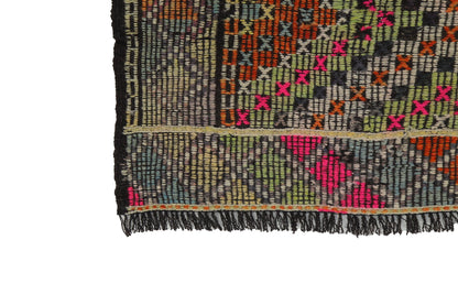 Turkish Vintage Kilim Rug, Handmade Area Kilim Rug, Sun muted Flat weave Rug, 6x9 Kilim Rug, Eclectic Decor Rug, 8119