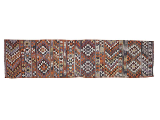 Kilim Runner Rug, Vintage Handmade Runner Rug, Turkish Oushak Runner Rug, Hallway Runner, Runner Rug 3x11, Anatolia Rug, Bohemian Rug, 11409