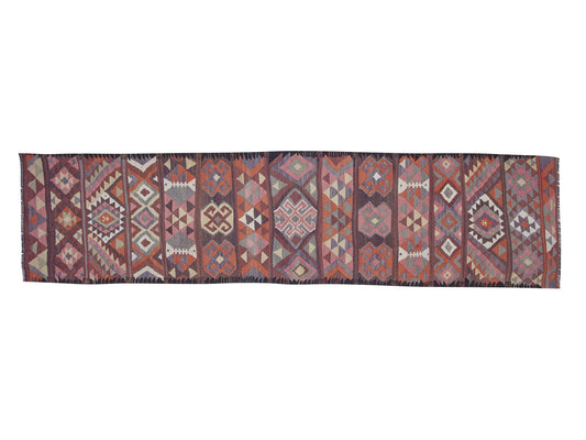 Handmade Antique Runner Rug, Oushak Vintage Runner Rug, Turkish Eclectic Runner Rug, Anatolia Rug, Bohemian Rug, Runner Rug 3x10, 11408