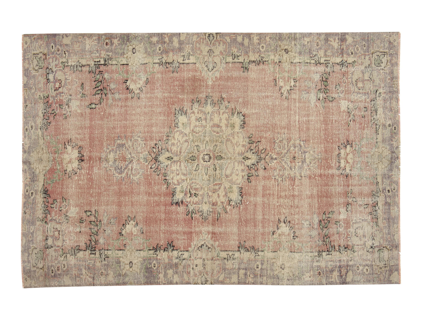 Vintage Handmade Rug, Turkish Oushak Rug, Area Eclectic Rug, Neutral Faded Rug, Bedroom Rug, Bohemian Rug, Anatolia Rug, Rug 6x9, 12032