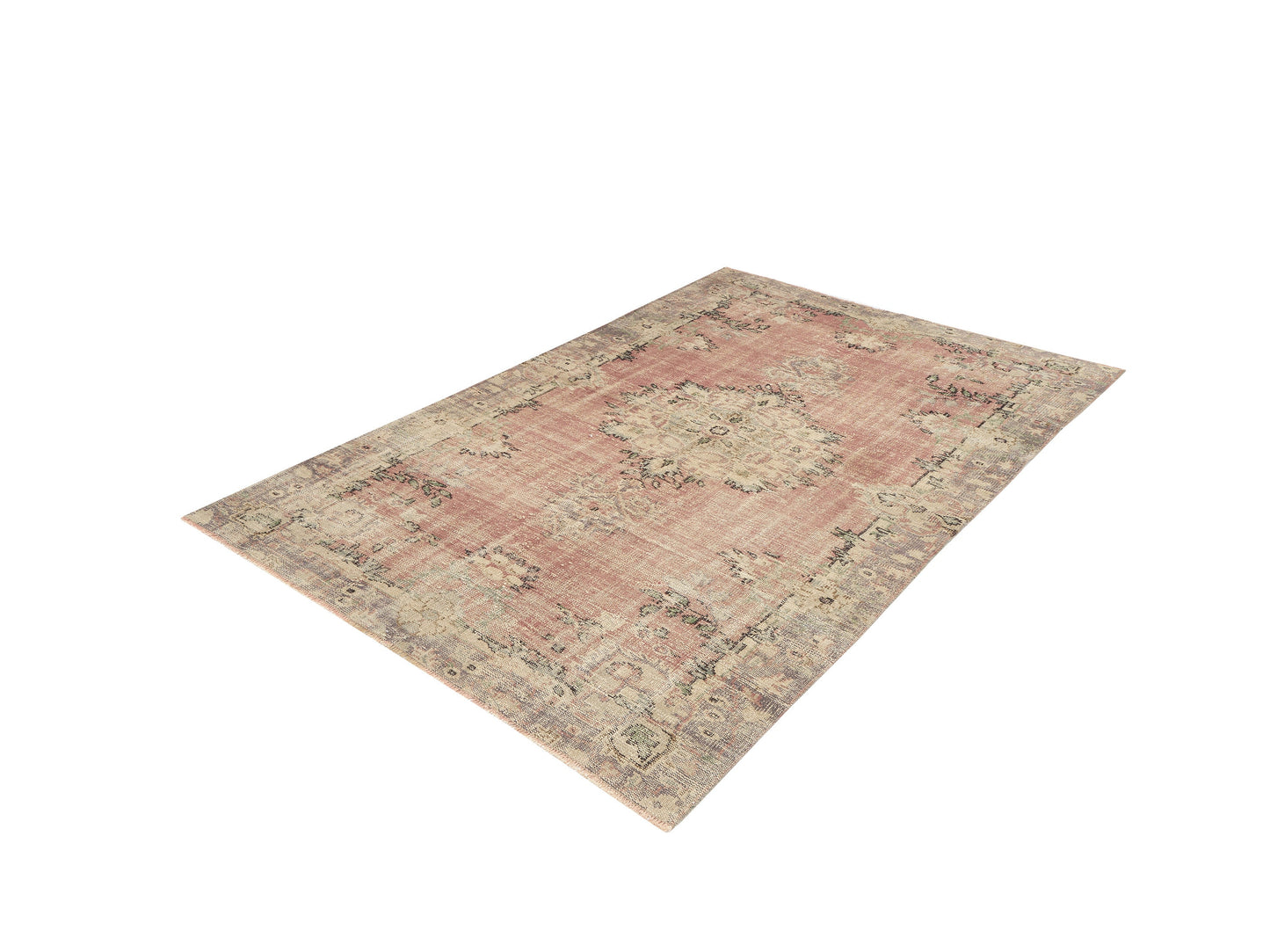 Vintage Handmade Rug, Turkish Oushak Rug, Area Eclectic Rug, Neutral Faded Rug, Bedroom Rug, Bohemian Rug, Anatolia Rug, Rug 6x9, 12032