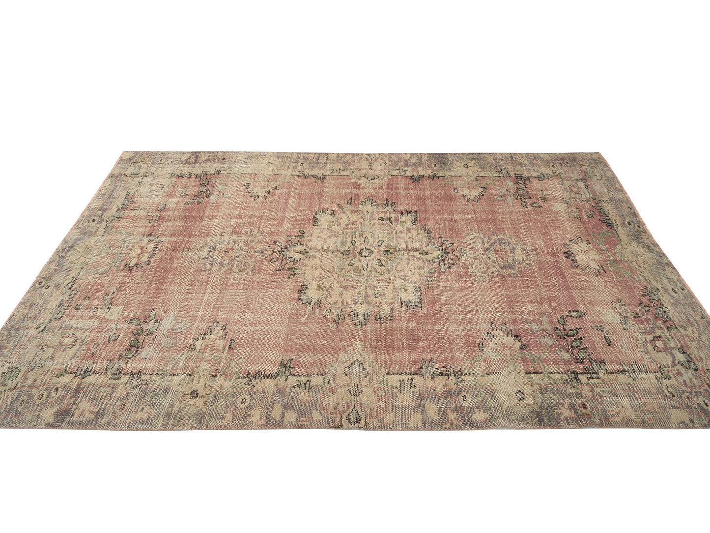Vintage Handmade Rug, Turkish Oushak Rug, Area Eclectic Rug, Neutral Faded Rug, Bedroom Rug, Bohemian Rug, Anatolia Rug, Rug 6x9, 12032