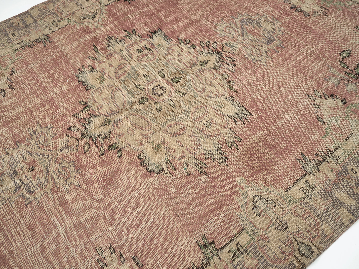 Vintage Handmade Rug, Turkish Oushak Rug, Area Eclectic Rug, Neutral Faded Rug, Bedroom Rug, Bohemian Rug, Anatolia Rug, Rug 6x9, 12032