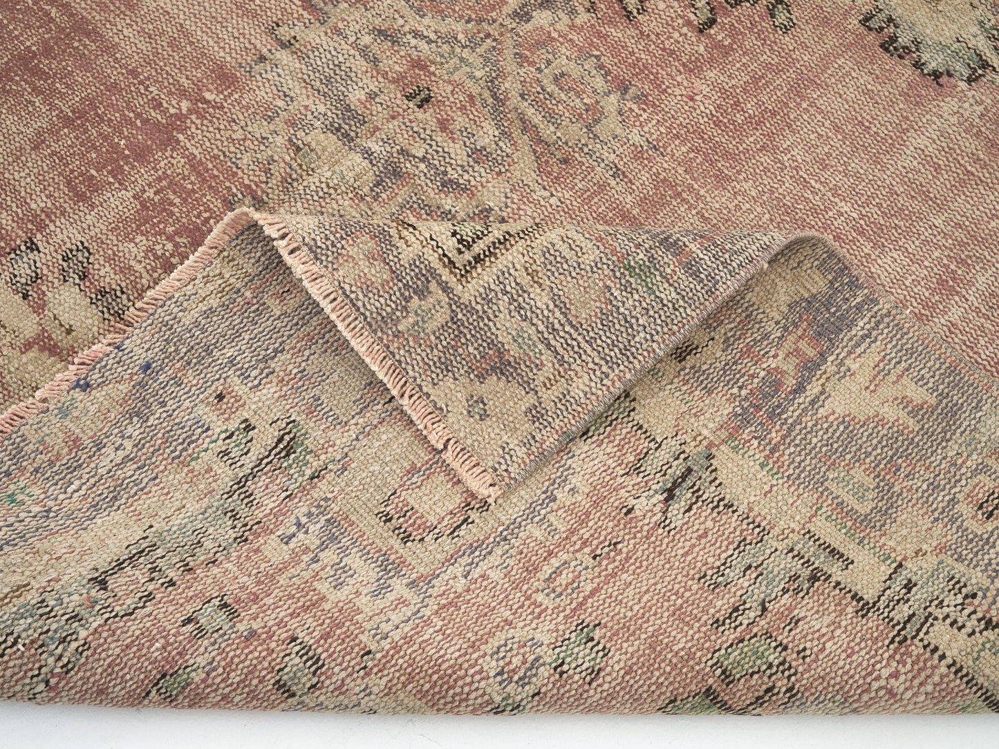 Vintage Handmade Rug, Turkish Oushak Rug, Area Eclectic Rug, Neutral Faded Rug, Bedroom Rug, Bohemian Rug, Anatolia Rug, Rug 6x9, 12032