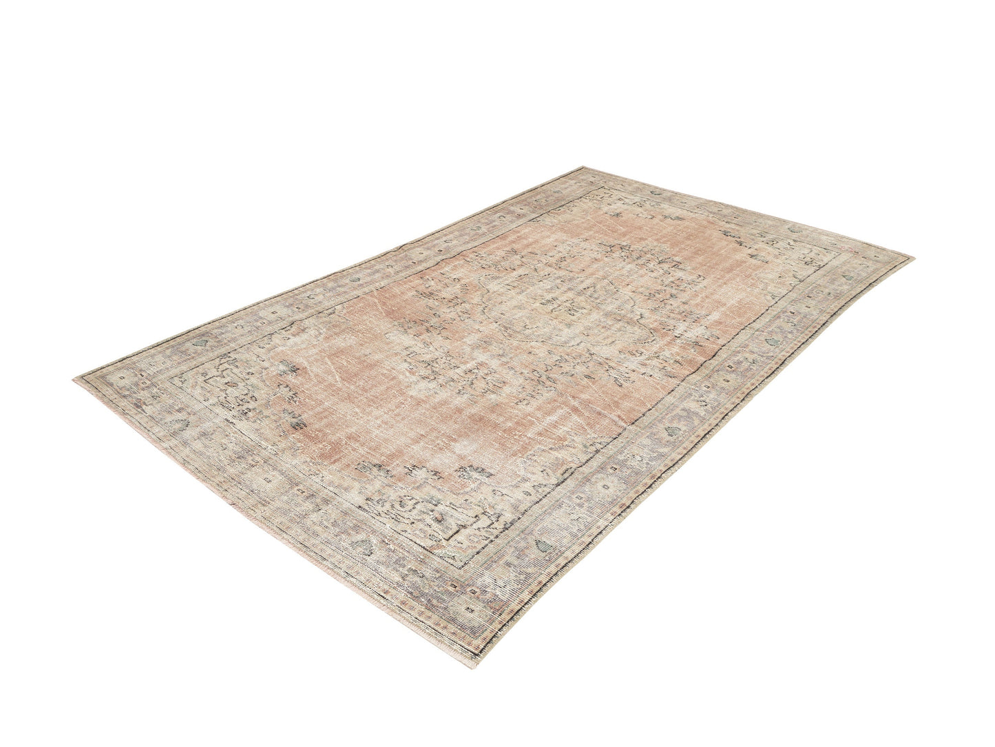 Turkish Handmade Area Rug, Neutral Muted Rug, Vintage Oushak Antique Rug, Living Room Rug, Turkey Rug, Vintage Carpet, Rug 6x10, 12039