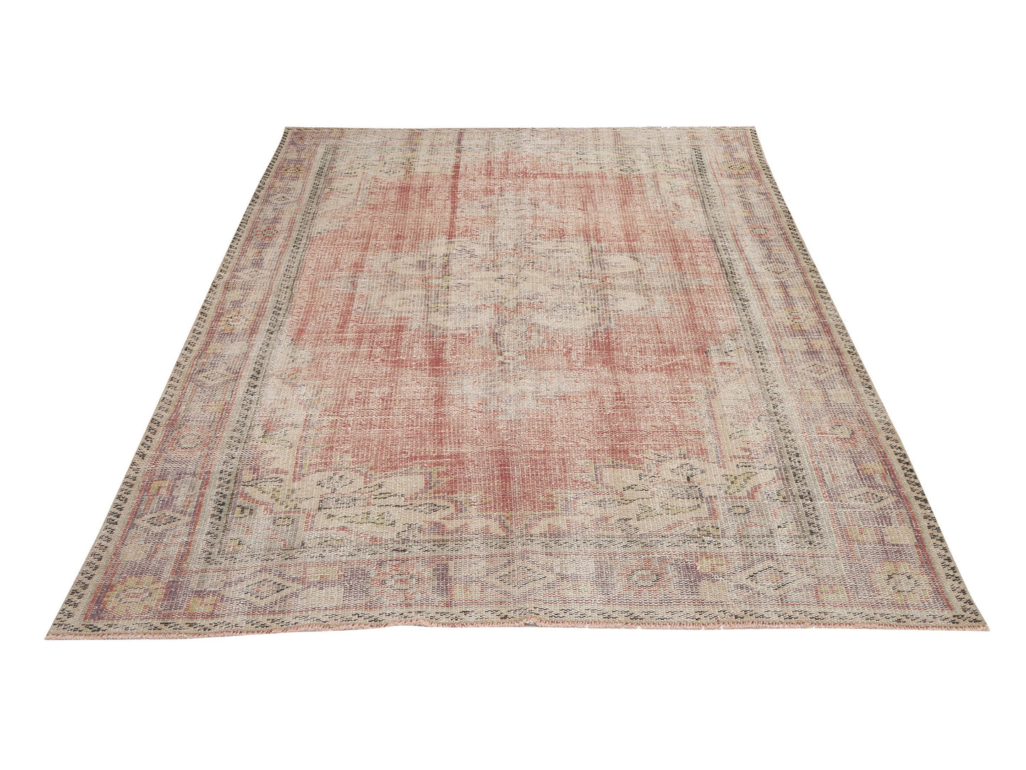 Vintage Oushak Rug, Turkish Handmade Area Rug, Neutral Floor Rug, Anatolia Rug, Living Room Rug, Turkey Rug, Carpet Rug, Rug 6x9, 12015