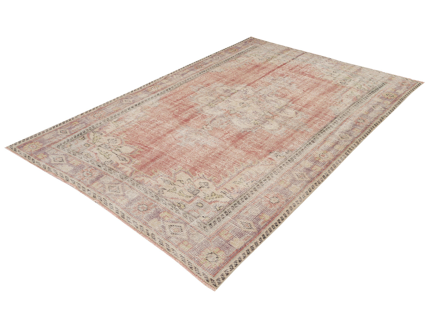 Vintage Oushak Rug, Turkish Handmade Area Rug, Neutral Floor Rug, Anatolia Rug, Living Room Rug, Turkey Rug, Carpet Rug, Rug 6x9, 12015